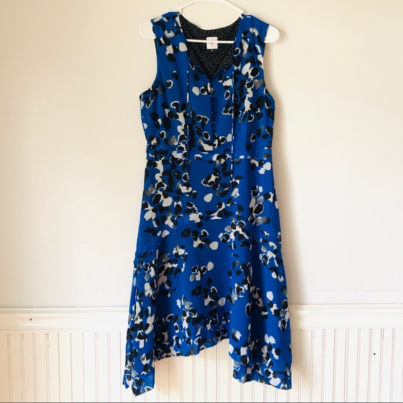 Cabi Untamed Blue Floral Midi Cocktail Dress 5576 - Picture 2 of 8